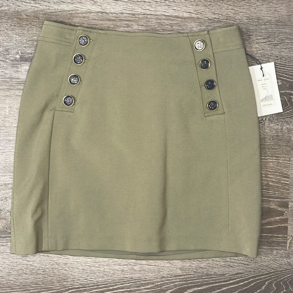 Bailey 44 NEW Army Clementine Mini Skirt Women's Green Buttons Size‎ 8